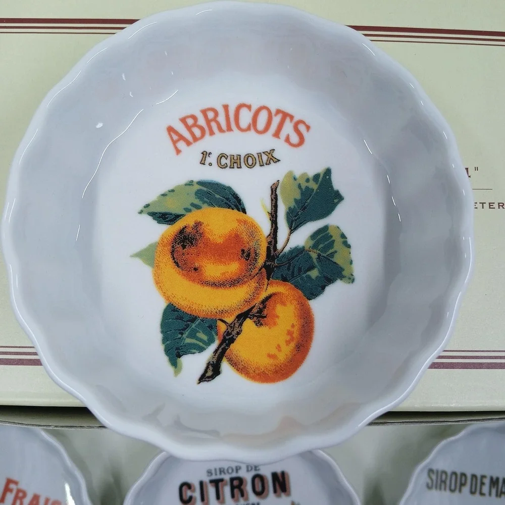 Williams-Sonoma Harvest Market Ramekins Set Of 6 White‎ Fruit 4 In Italy Ceramic